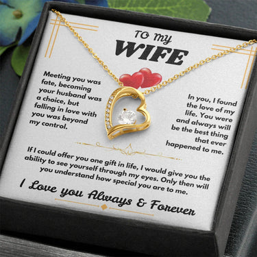 To My Wife - I Love You Always & Forever - Forever Love Necklace - Gift Set - SLDDL0062 - Sunshine Letters Co